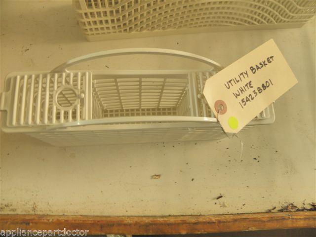 FRIGIDIARE DISHWASHER 154238801 WHITE UTILITY BASKET BASKET USED PART ASSEMBLY FRIGIDIARE DISHWASHER 154238801 WHITE UTILITY BASKET BASKET USED PART ASSEMBLY